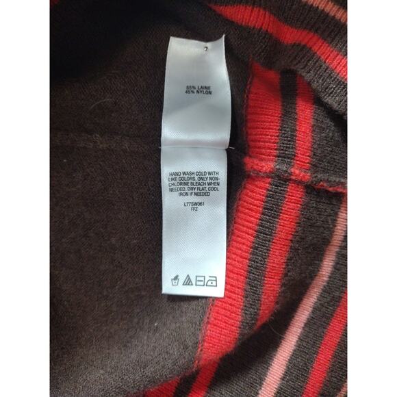 Cabelas Womens Medium Wool Brown Nordic Knit 1/4 Zip Pullover Sweater Wool Blend - Picture 6 of 10